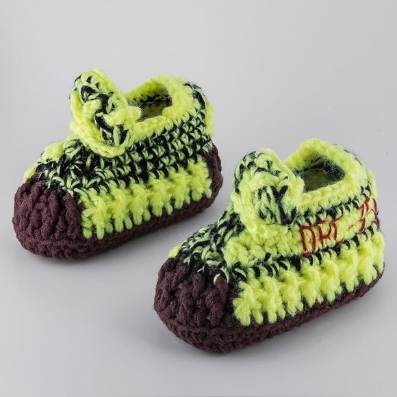 Other - Handmade Crochet Kids Shoes - Green and Brown